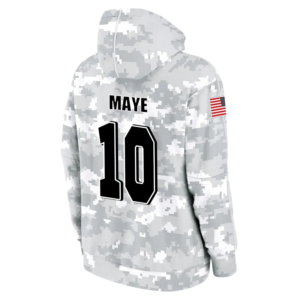 #10 Maye Salute to Players Hoodie New England Patriots Fashion Fan Hoodies Fall Fleece Tops American Football Fan Gifts