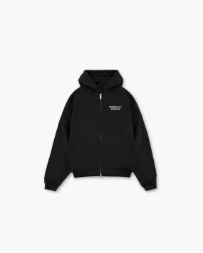 247 Gymnasium Boxy Zip Hoodie - Off Black