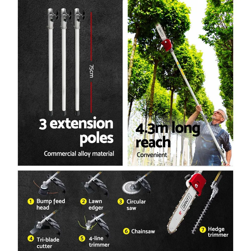 40cc 4-Stroke Pole Chainsaw Hedge Trimmer Cutter 7-in-1 Giantz