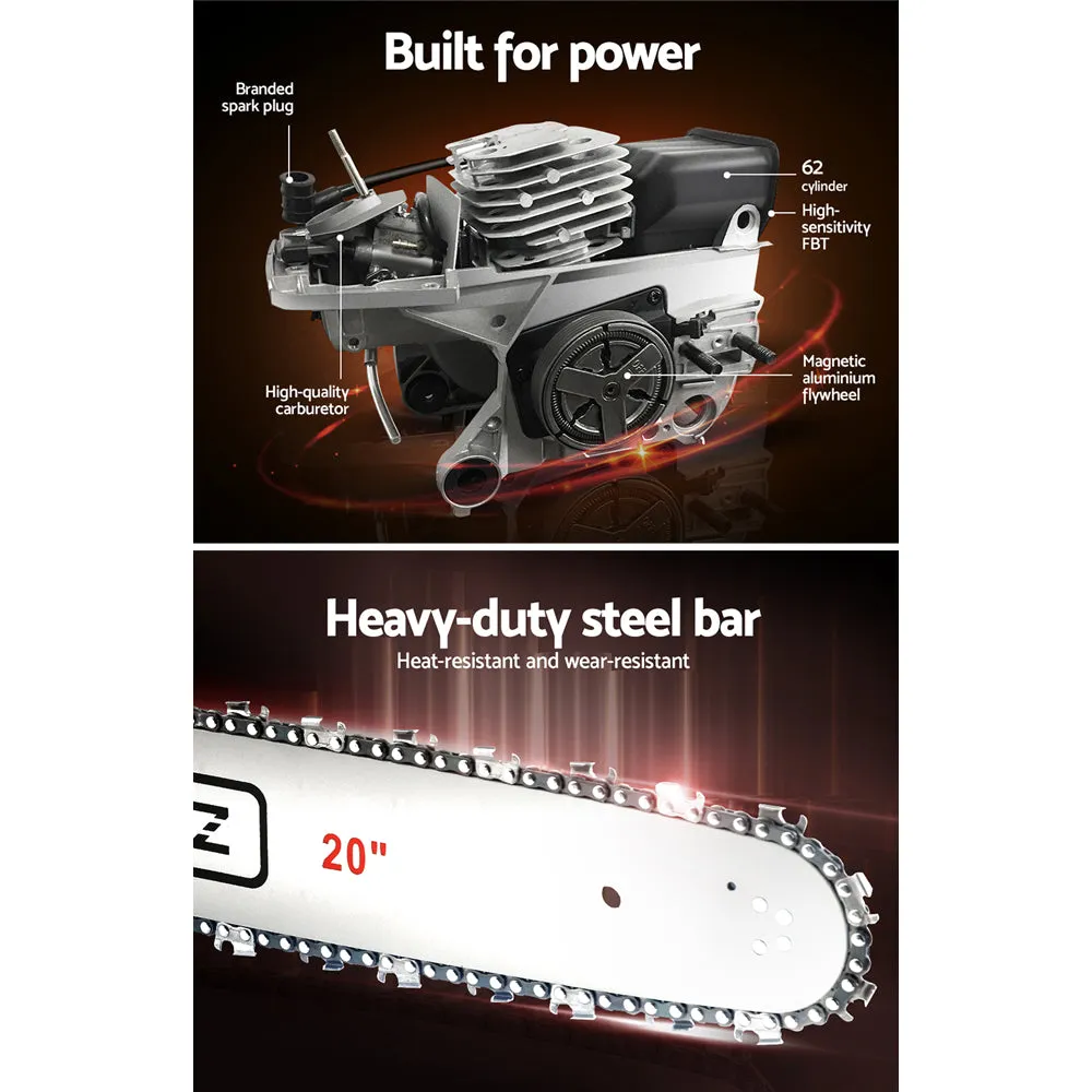 62CC Petrol Chainsaw 4.5HP 20" Bar E-Start Pro by Giantz