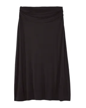 Adriatic Ruched Foldover Maxi Skirt | Black