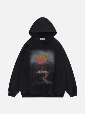 Aelfric Eden Mountain Sunset Print Hoodie