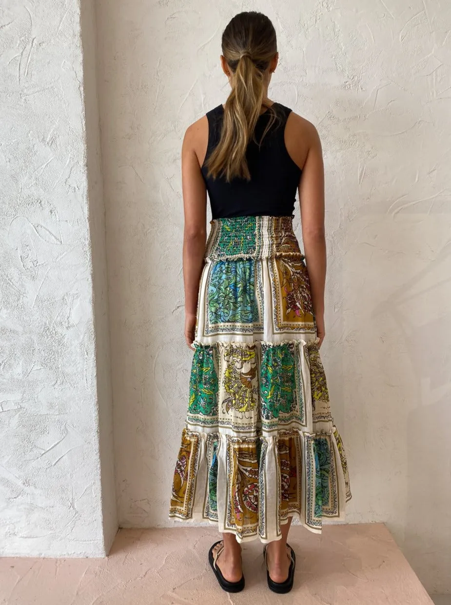 Alemais Delphine Tiered Skirt in Multi