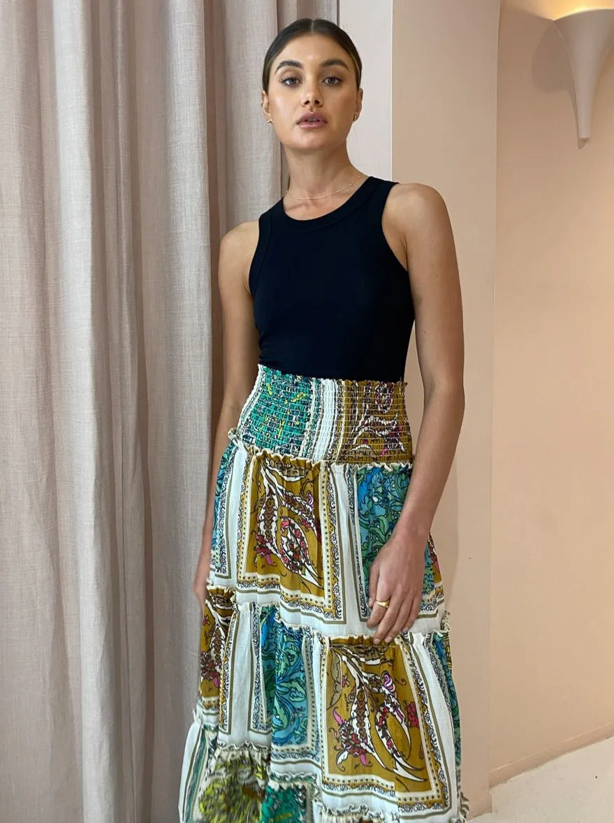 Alemais Delphine Tiered Skirt in Multi