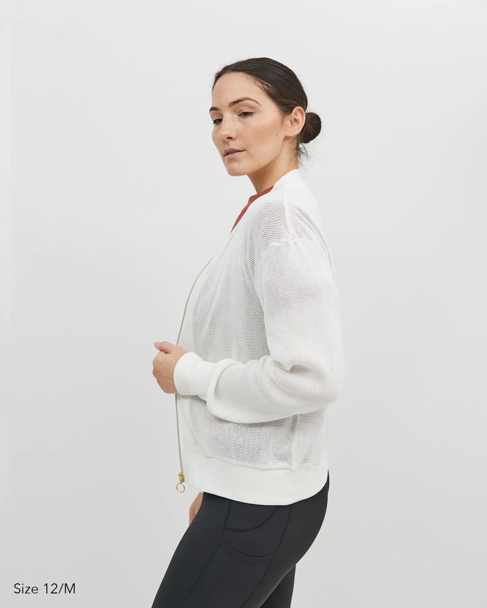 Amara Mesh Bomber Jacket - Cream