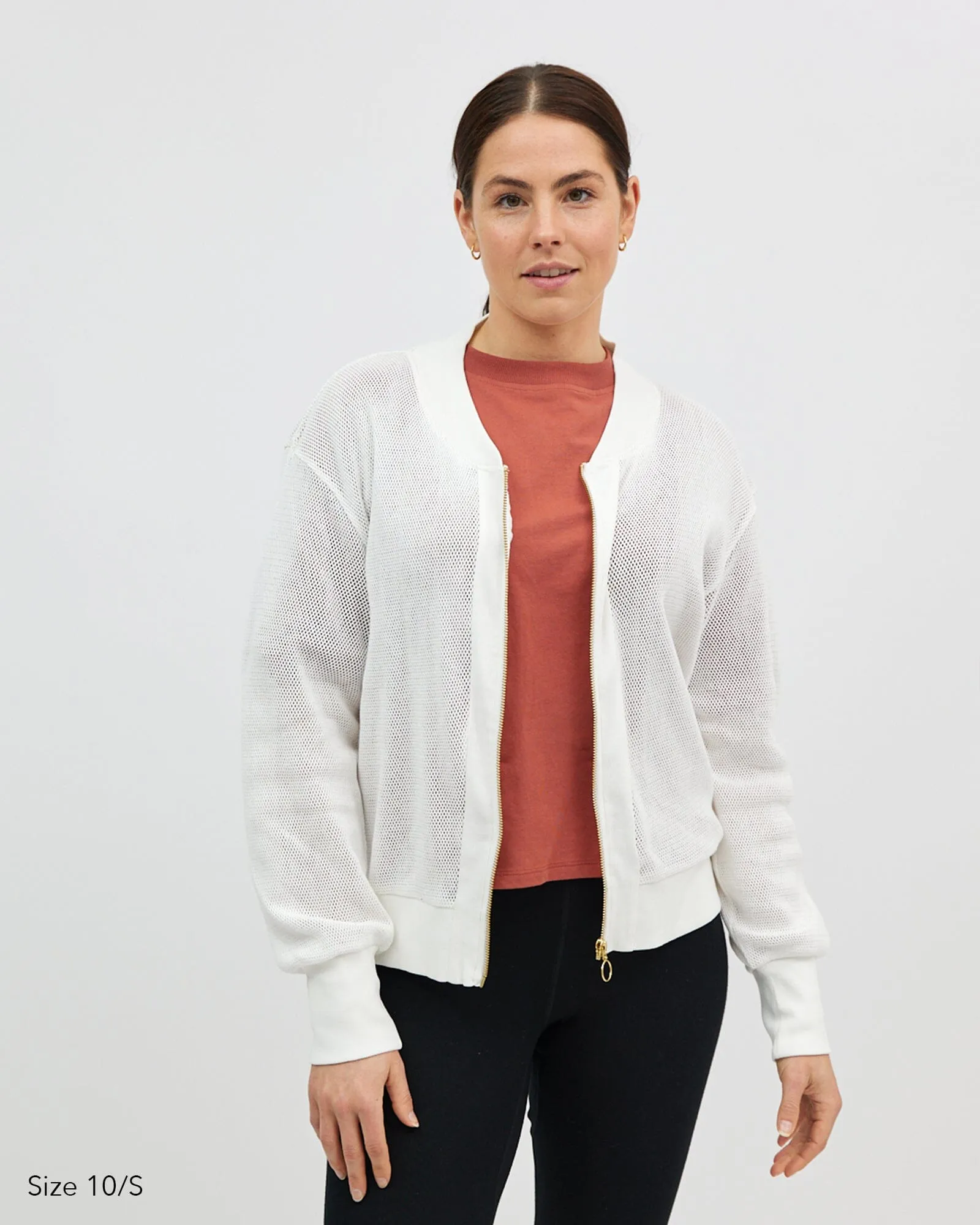 Amara Mesh Bomber Jacket - Cream