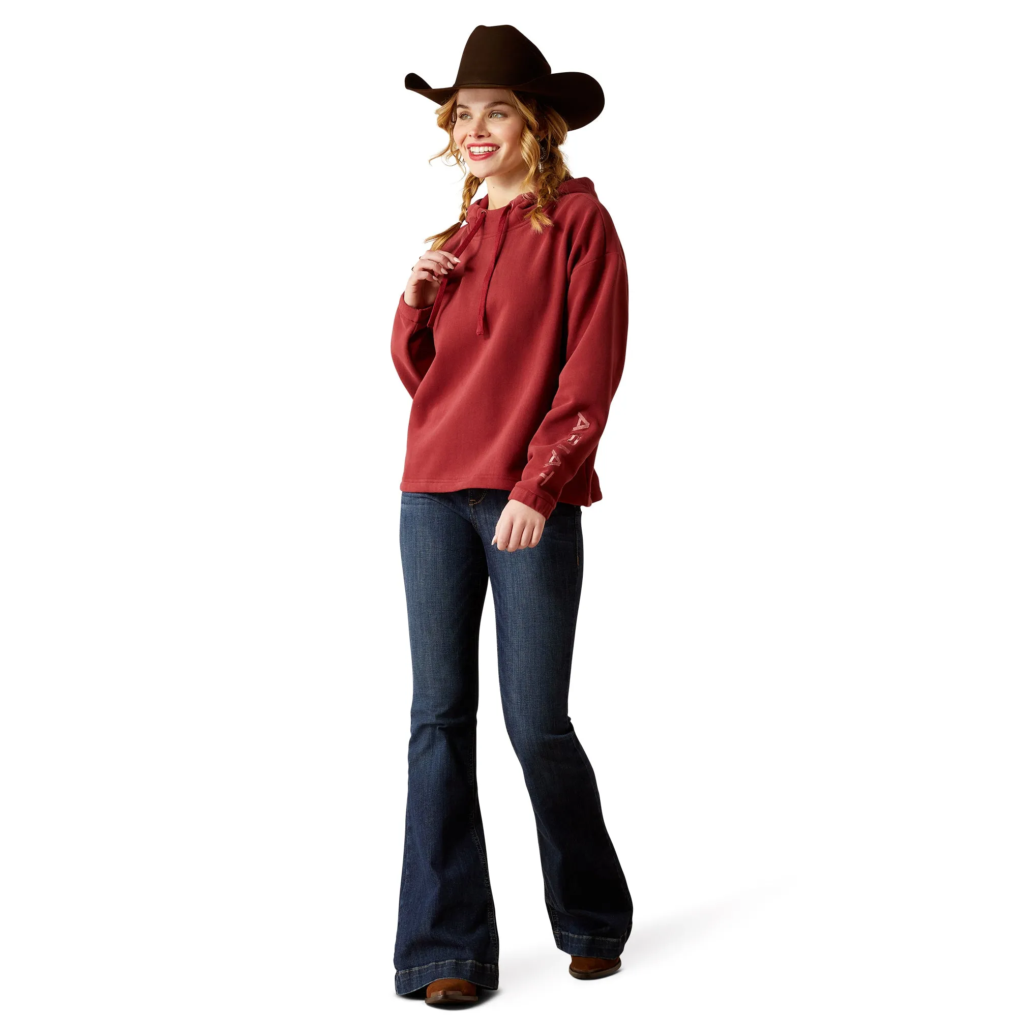 Ariat Ladies Essential Logo Burnt Russet Hoodie 10053883