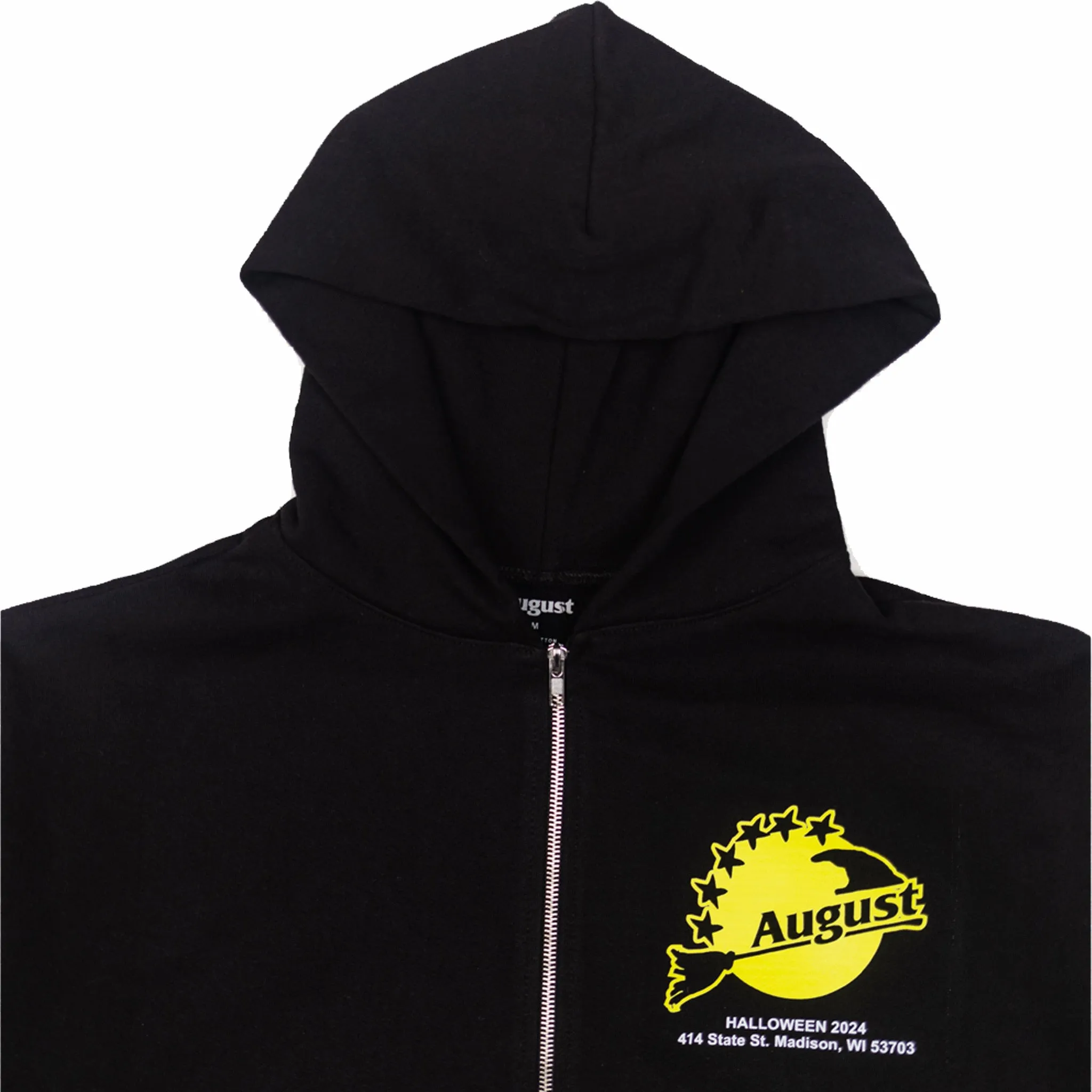 August "Trick Or Treat" 14oz Heavy Fleece Zip-Up Hoodie (Black)