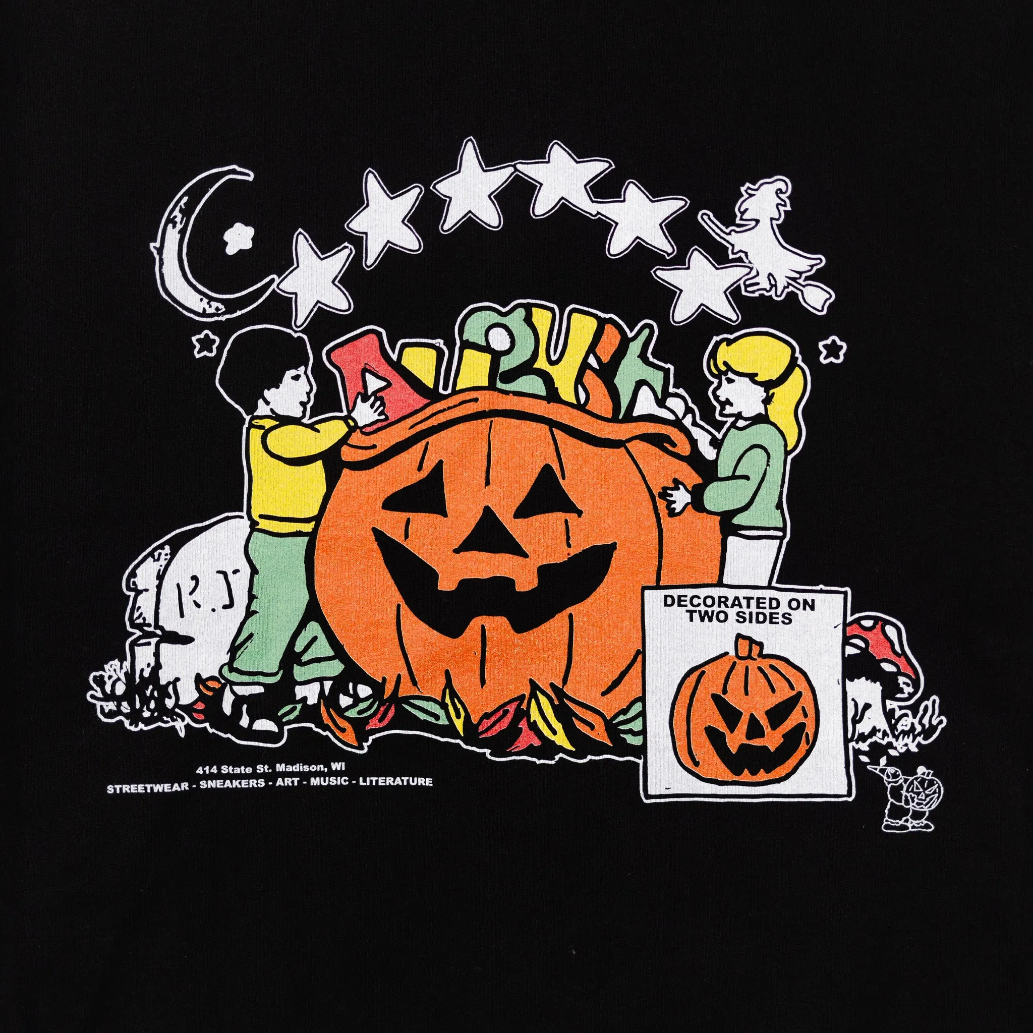 August "Trick Or Treat" 14oz Heavy Fleece Zip-Up Hoodie (Black)