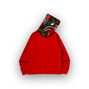 BAPE Crazy Face Full Zip Hoodie 'Red'