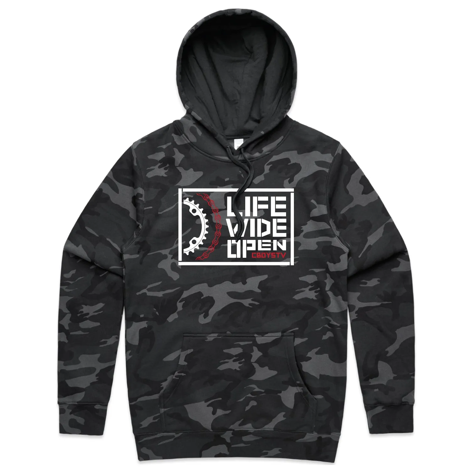 Black Camo Chain & Sprocket Hoodie