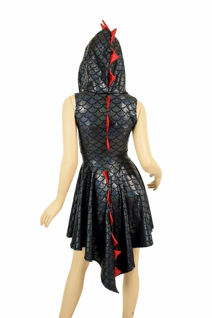 Black Dragon Hoodie Skater Dress