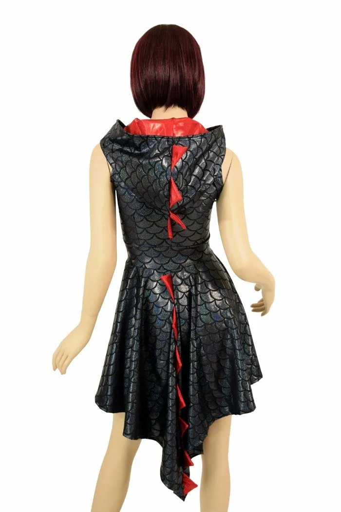 Black Dragon Hoodie Skater Dress