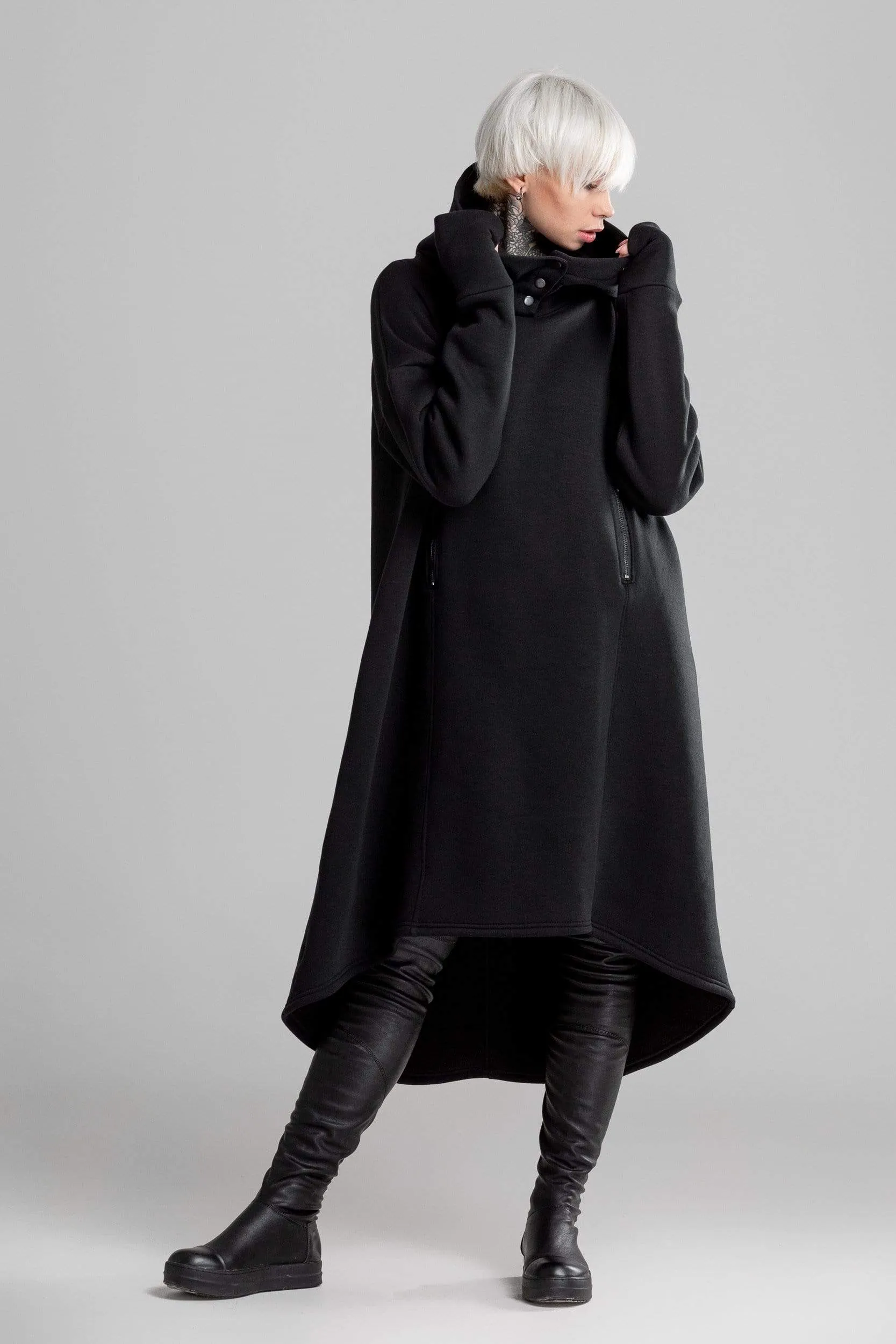 Black hooded dress