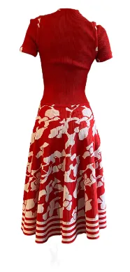 CHANEL Red Midi Dress | Size 36