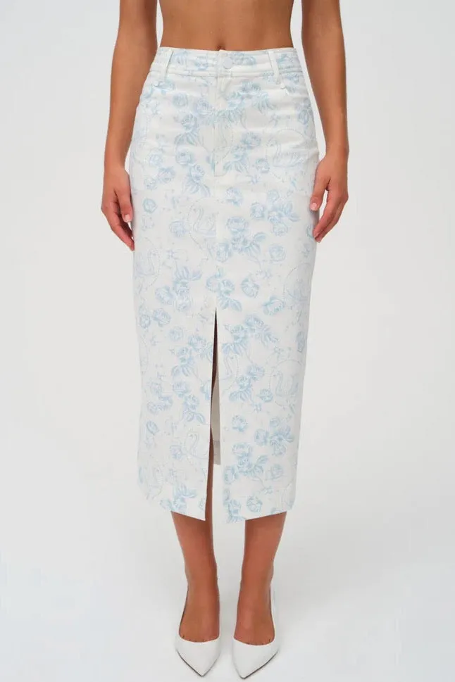 Chantal Denim Midi Skirt ~ Blue