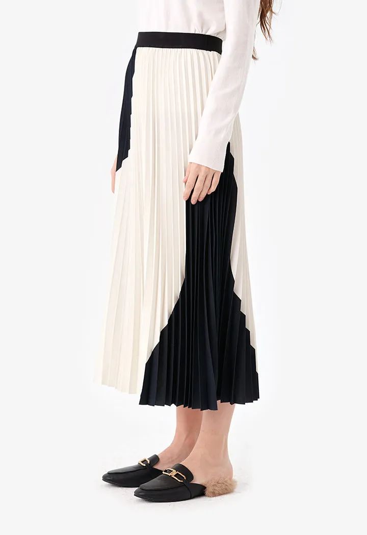 Choice Colorblock Pleated Skirt Multicolor