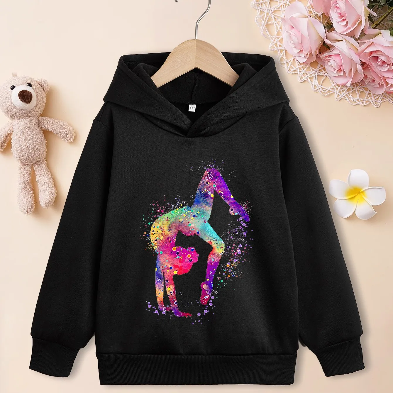 Colourful Turner Art Pattern Hoodies For Girls - Stylish and Comfortable 🎨👧