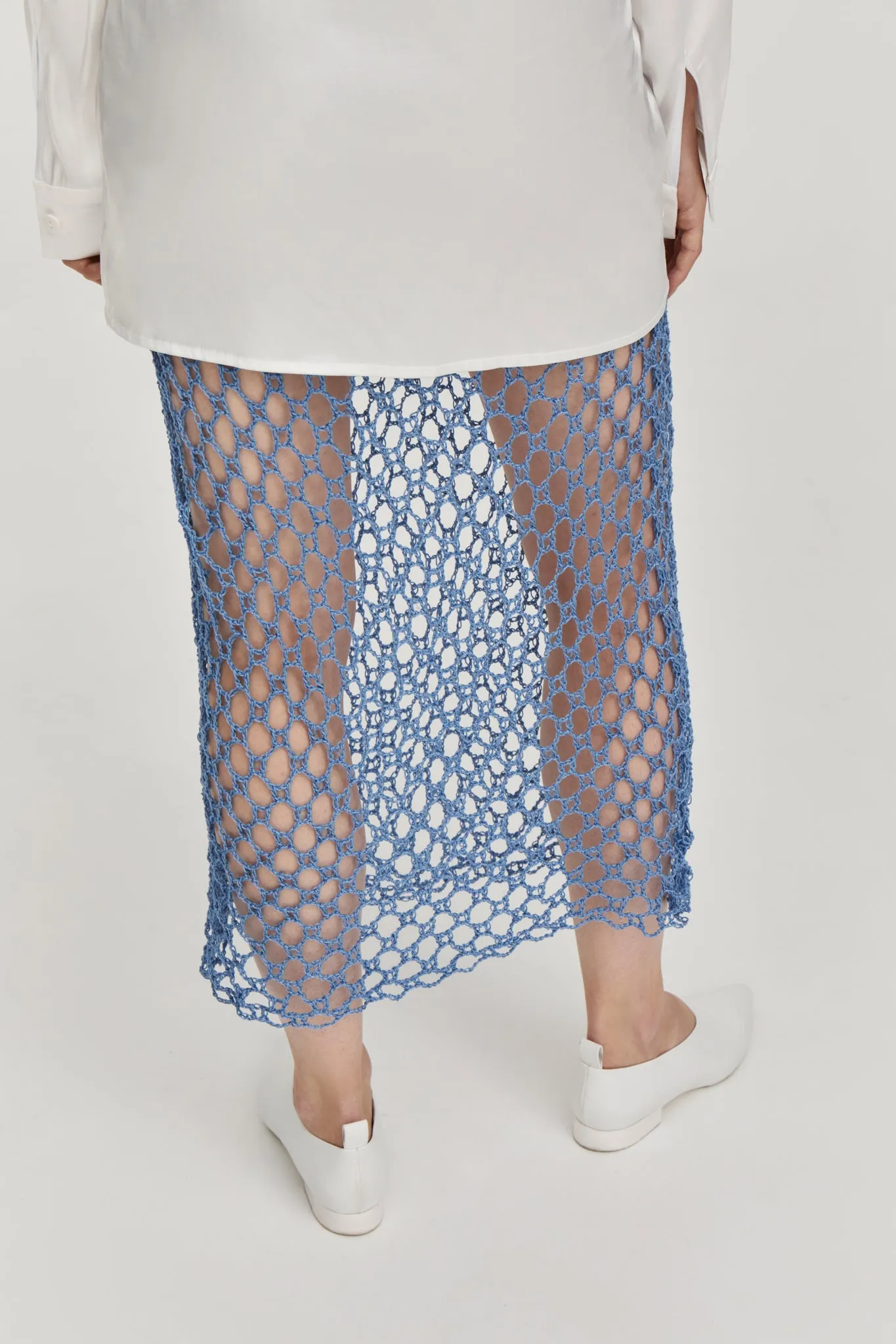 Crochet midi skirt - Blue