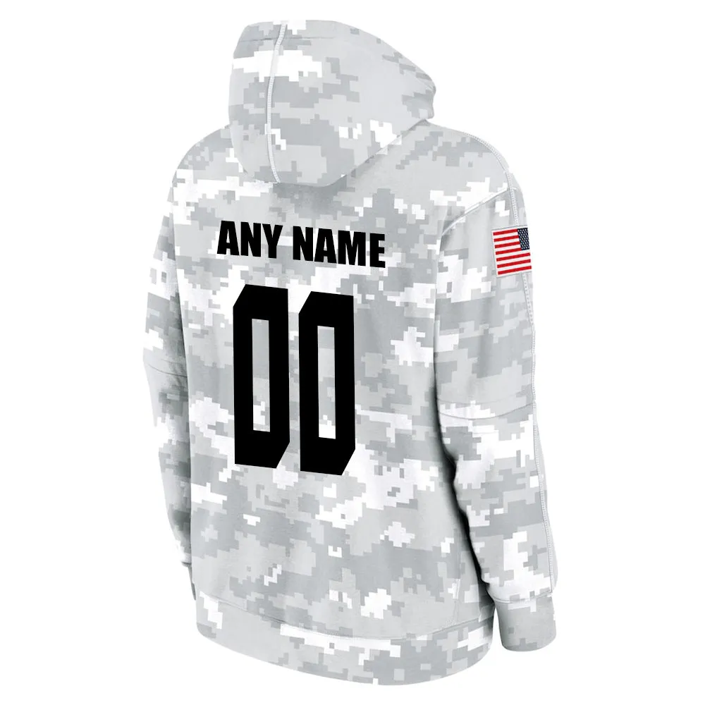 Custom Name & Number Hoodie San Francisco 49ers 2024 Salute to Celebrities Club Fleece Pullover Hoodie City Silhouette Hoodie Unisex