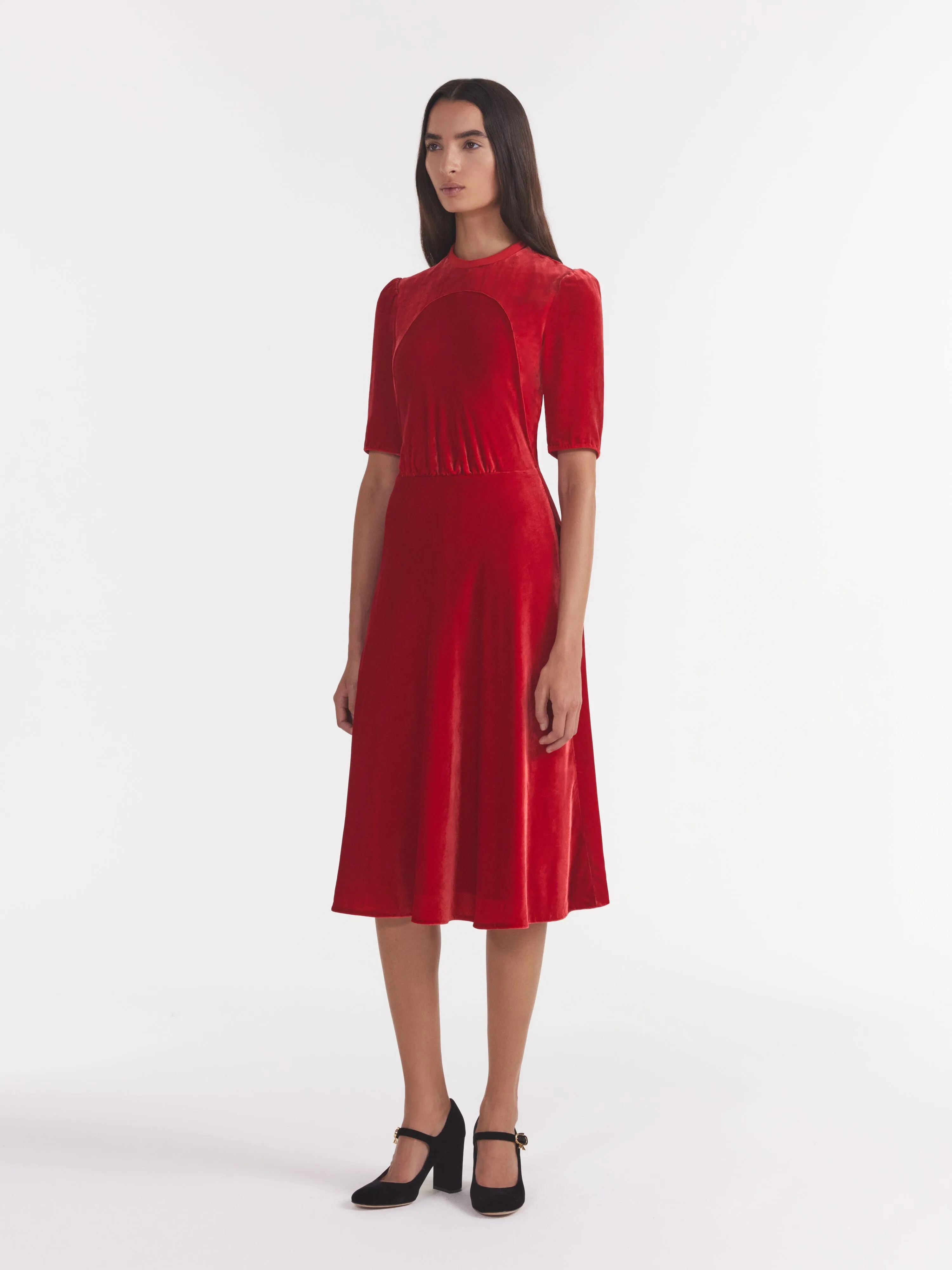 Dahlia Dress in Scarlet