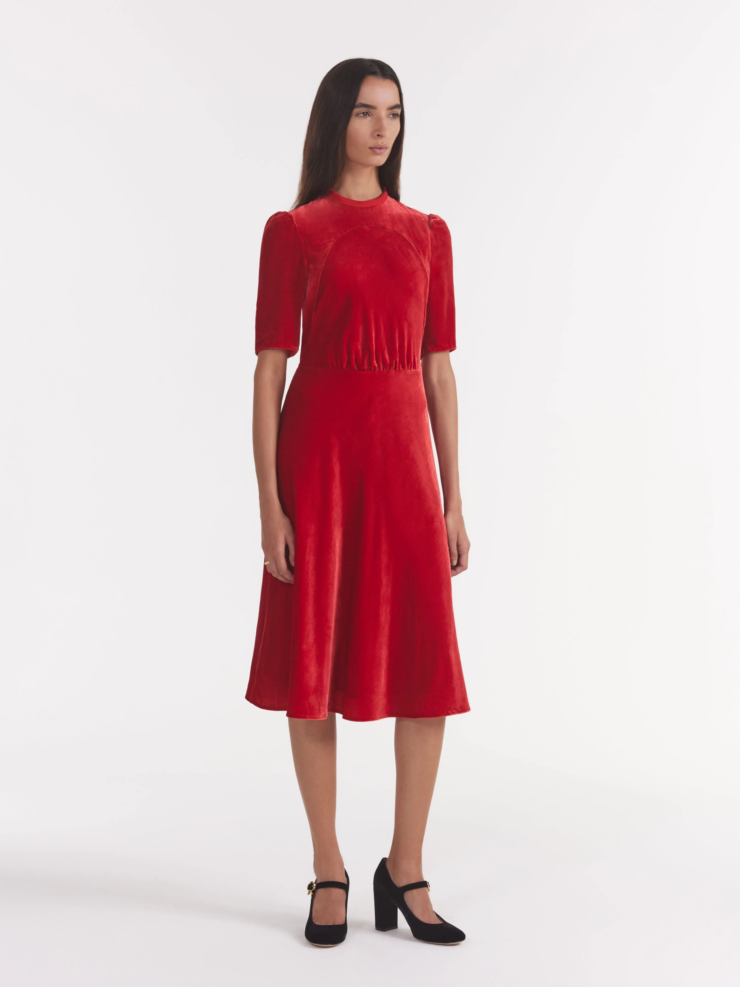 Dahlia Dress in Scarlet