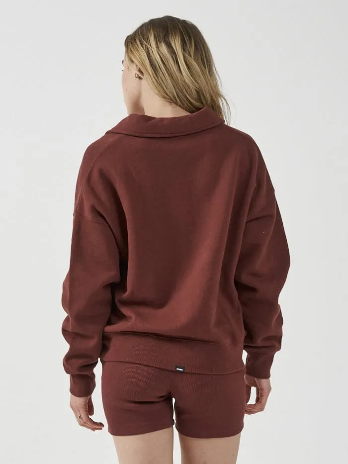 Density Slouch Fleece Polo - Port