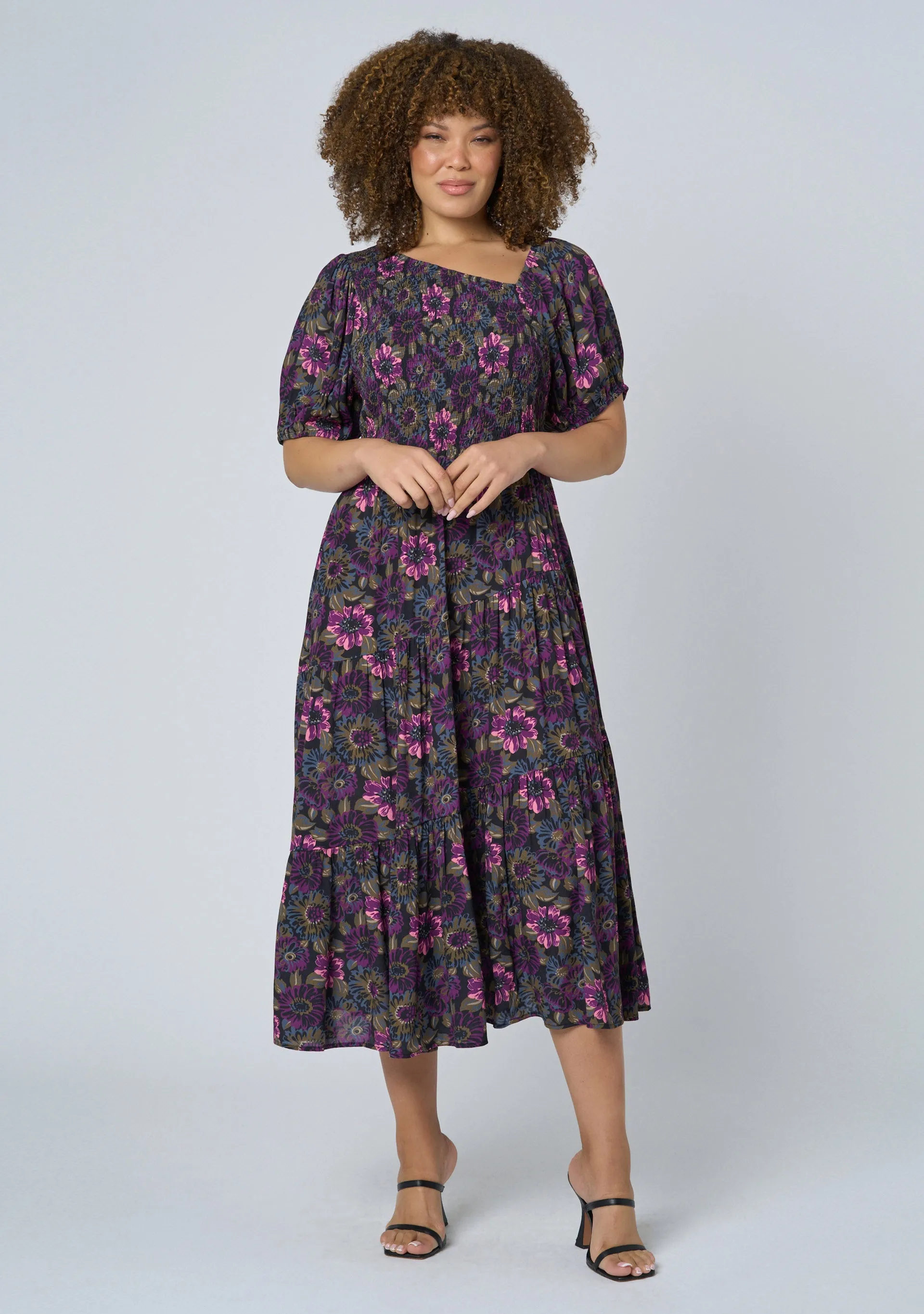 Ella Asymmetric Midi Dress