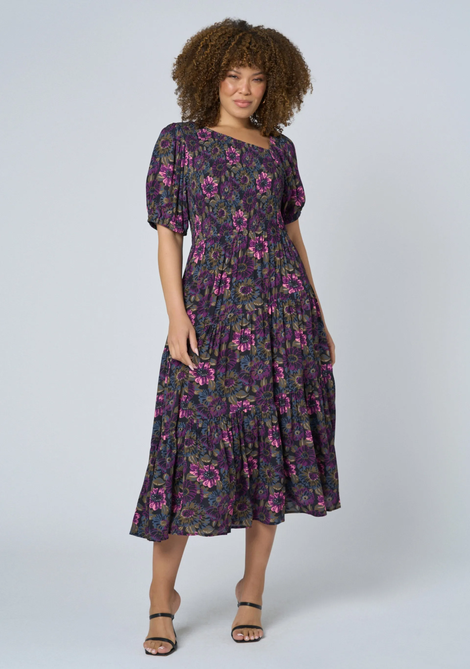 Ella Asymmetric Midi Dress