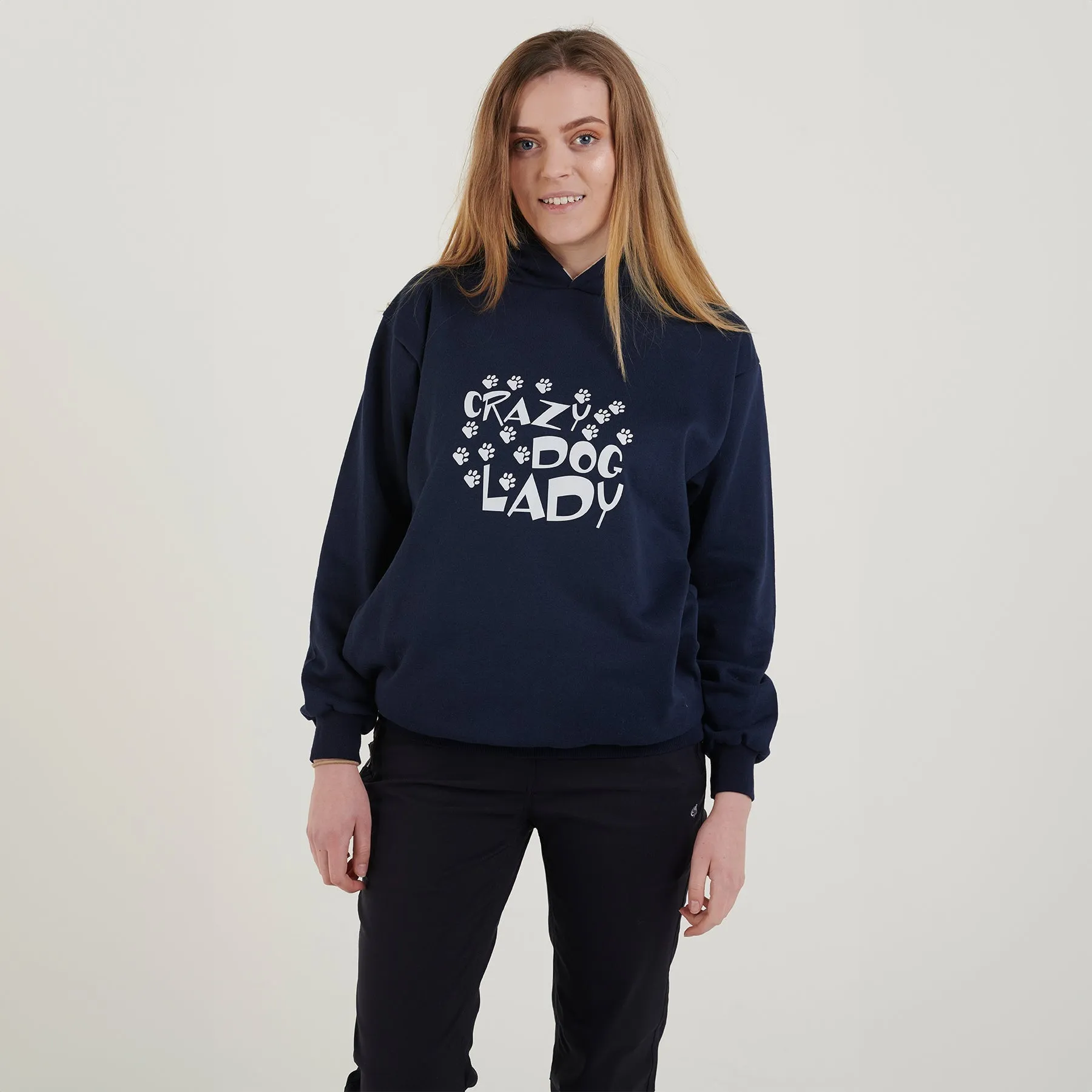 Hazy Blue Womens Hooded Sweatshirts - Crazy Dog Lady - Lola