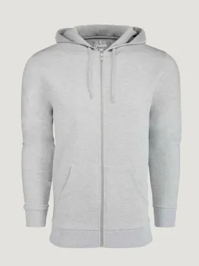 Heather Grey Zip-Up Hoodie