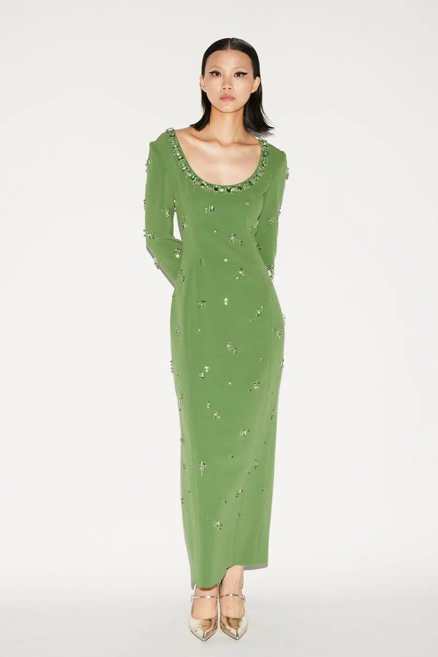 Huishan Zhang - Madelyn Dress in Emerald