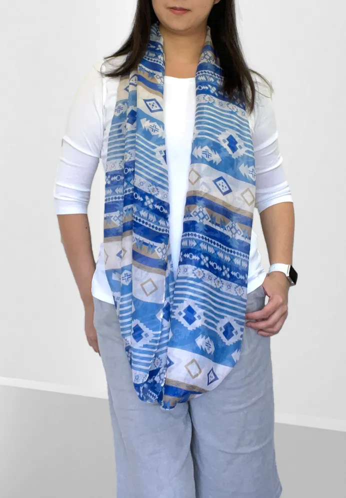 Infinity Scarf Lightweight Bohemian Geometry