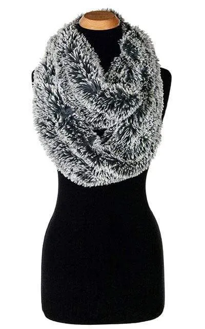 Infinity Scarf - Silver Tipped Fox Faux Fur in Blue Steel