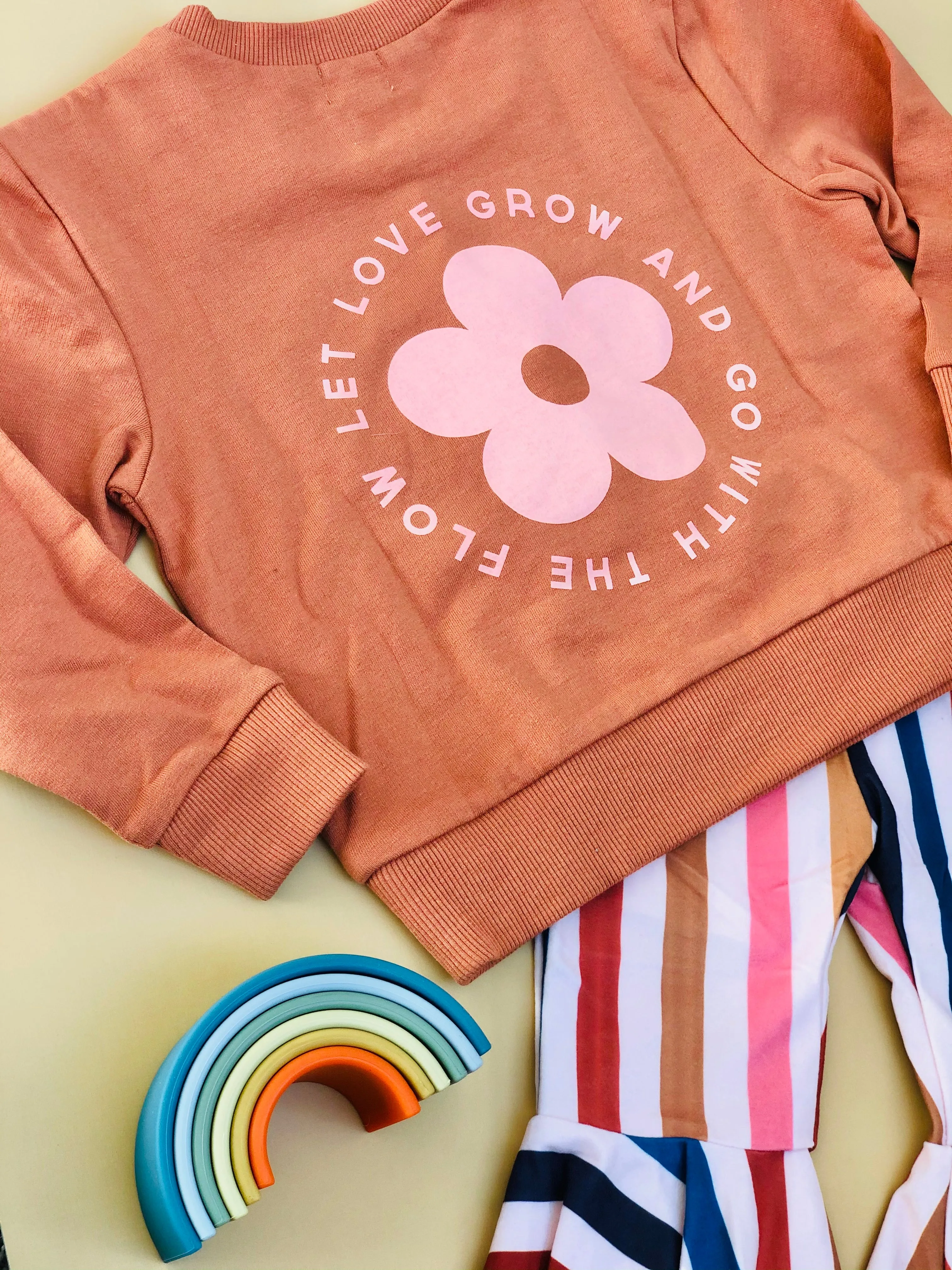 Let Love Grow Organic Sweatshirt - Coral Orange