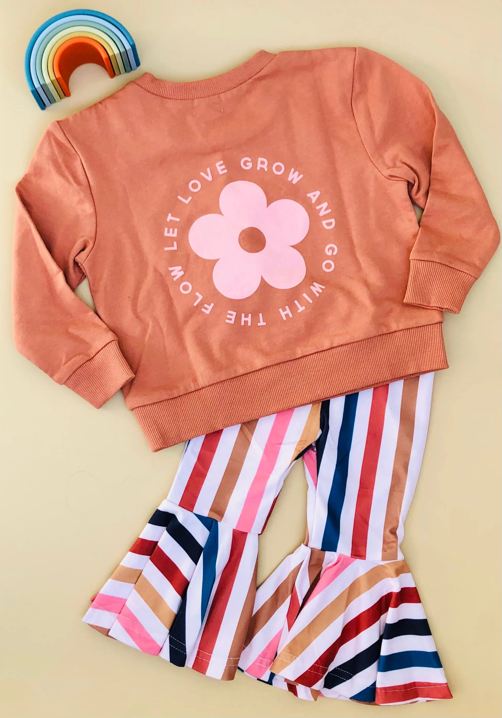 Let Love Grow Organic Sweatshirt - Coral Orange