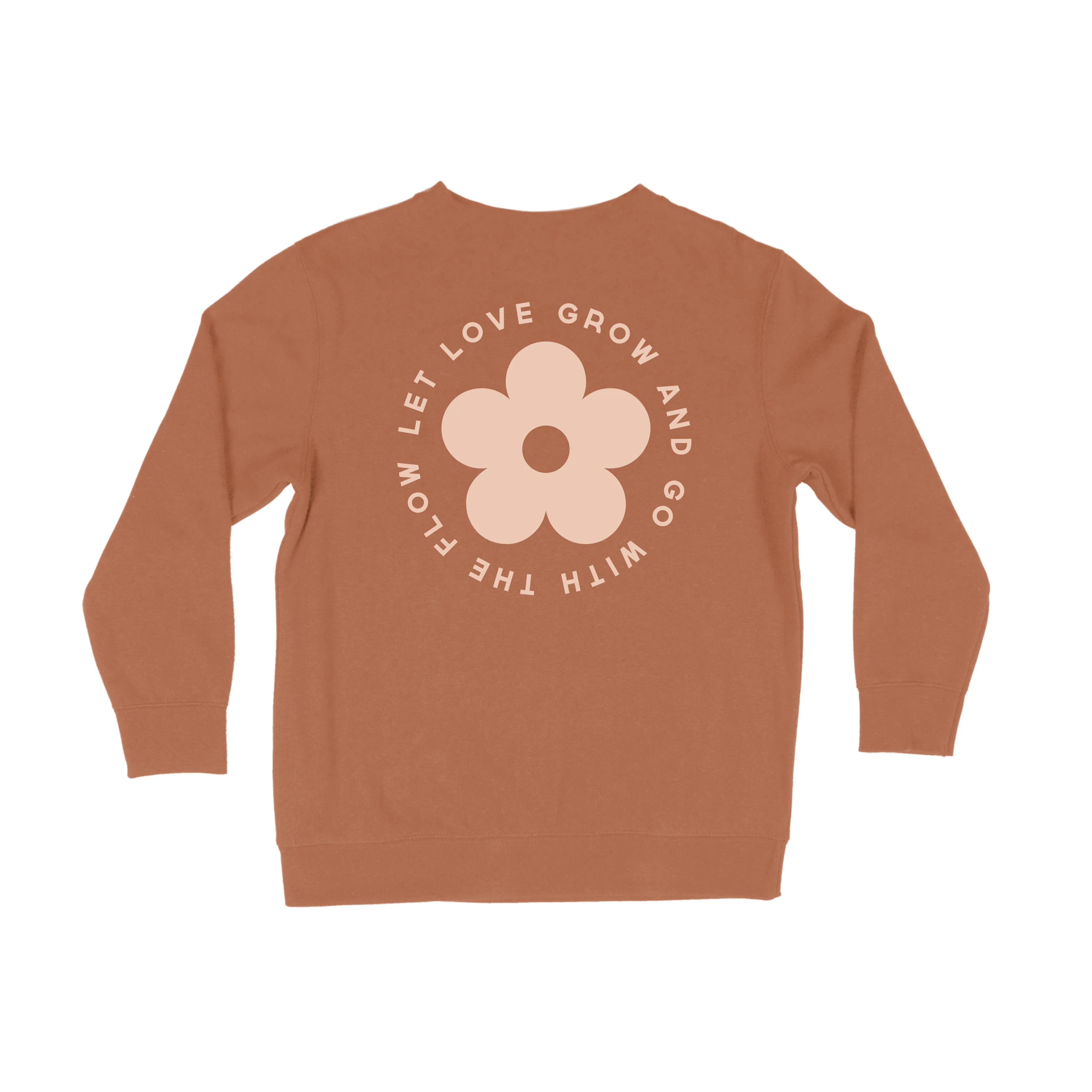 Let Love Grow Organic Sweatshirt - Coral Orange