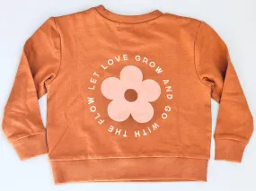 Let Love Grow Organic Sweatshirt - Coral Orange