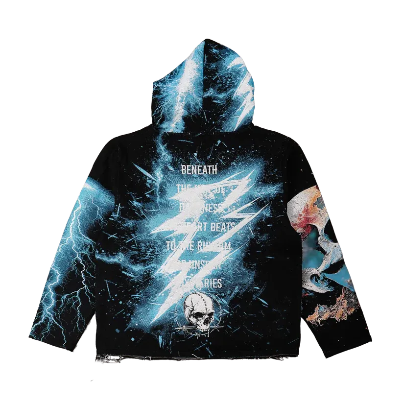 MAJESTIC Decayed Tapestry Rhinestone Graphic Hoodie