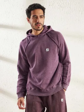 Mauve Dyed Raw Edge Raglan Hoodie