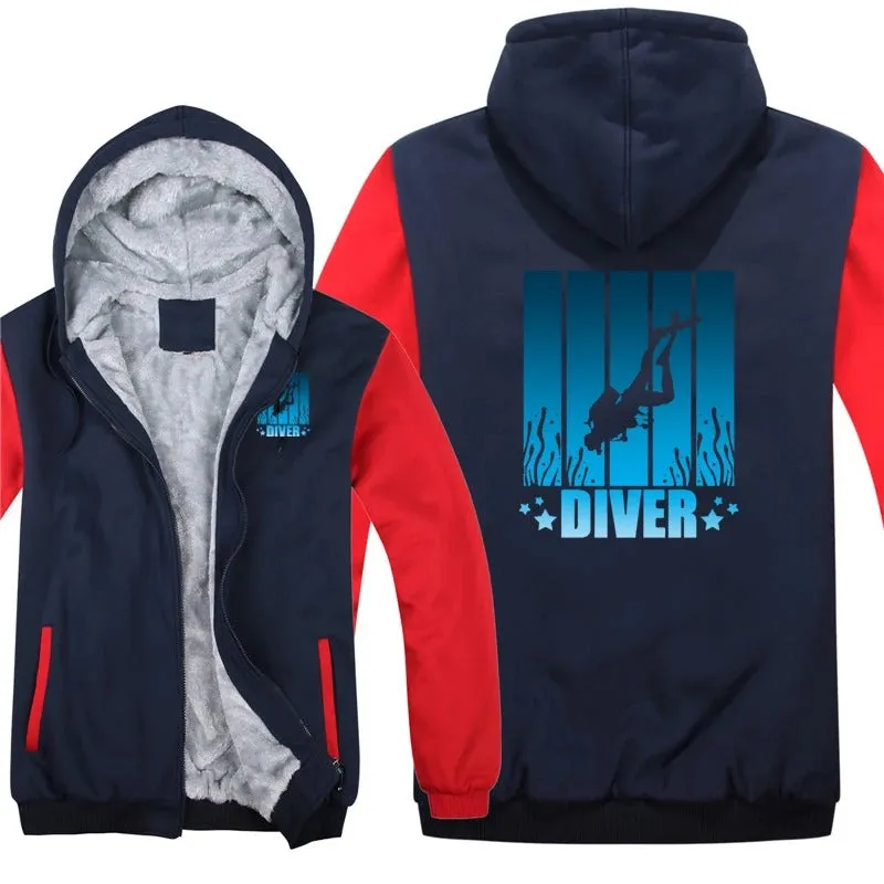 Men Hoodie: Diver - Stylish & Warm Men's Scuba Jacket