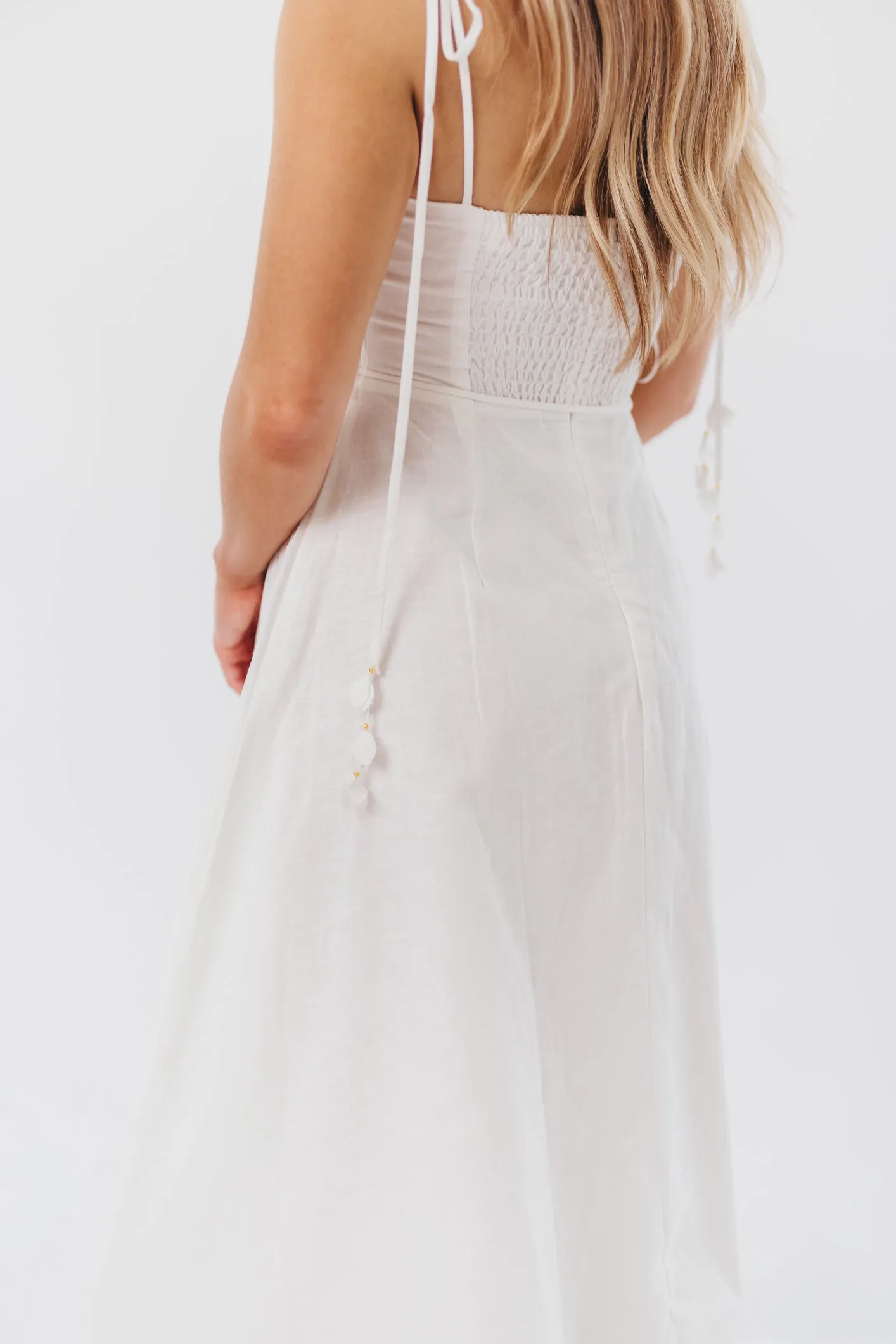 Norma Jean Bustier-Style Midi Dress in White