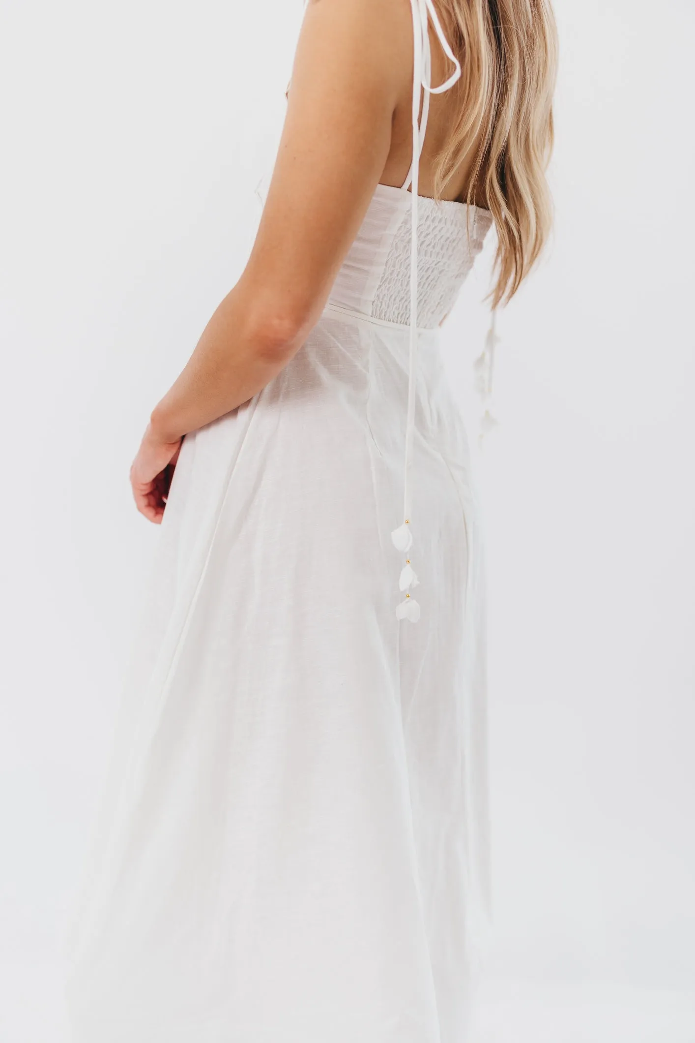 Norma Jean Bustier-Style Midi Dress in White