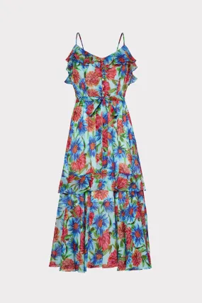 Painted Dahlia Print Petal Dress