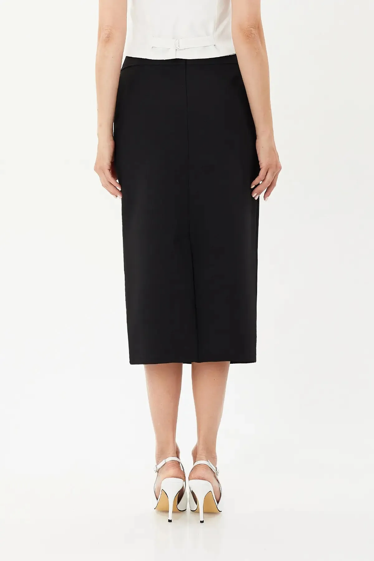 Plus and Regular Size Classic Pencil Midi Skirt