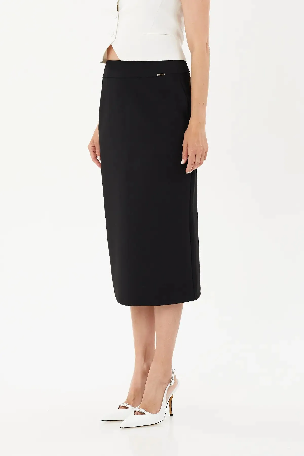 Plus and Regular Size Classic Pencil Midi Skirt