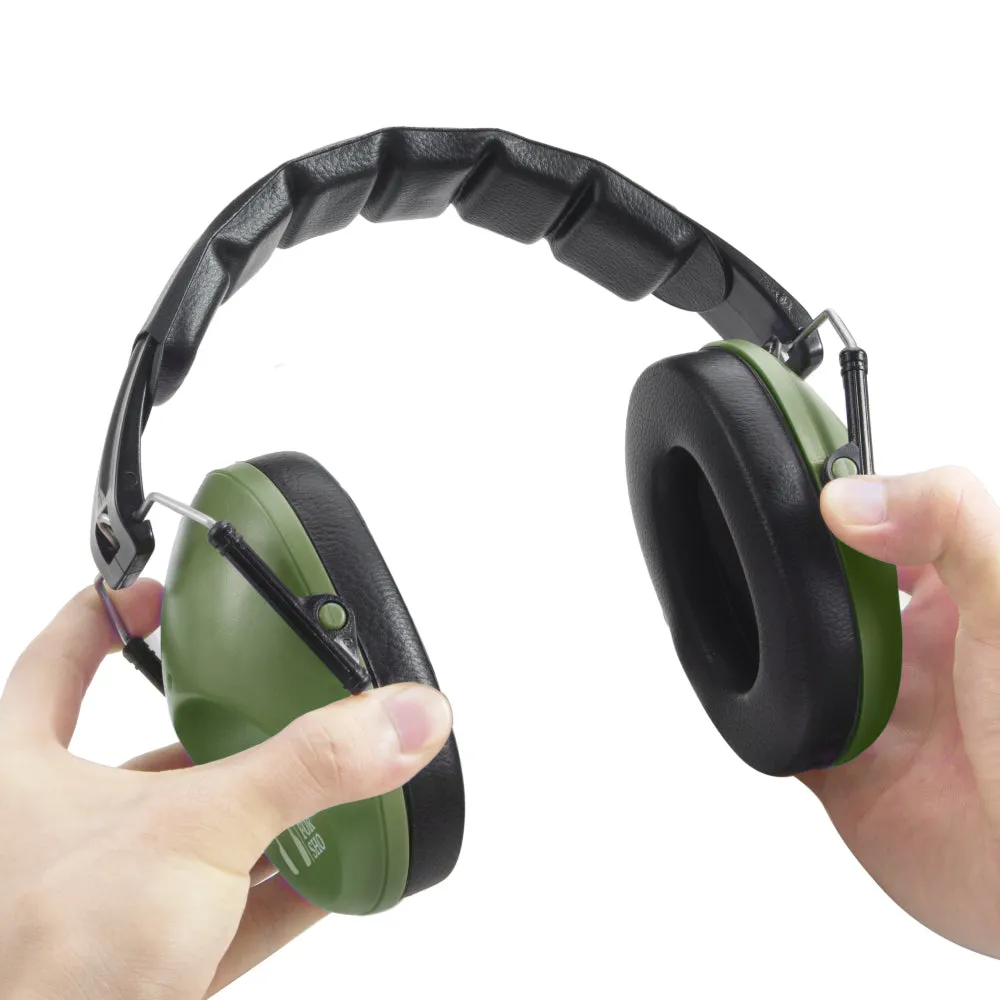 Pro For Sho 34dB NRR Noise Reduction Earmuffs - Lightweight Design - Standard Size Army Green