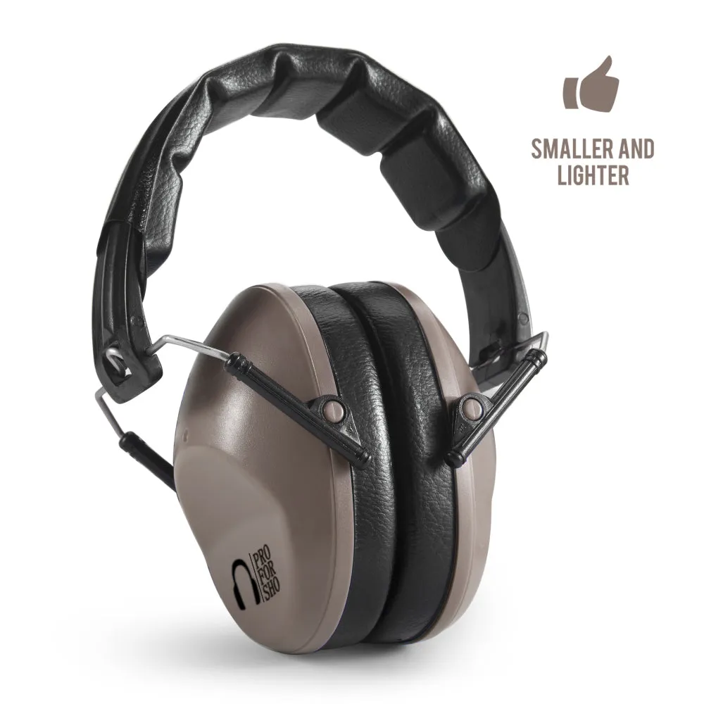 Pro For Sho 34dB NRR Noise Reduction Earmuffs - Lightweight Design - Standard Size Coyote Brown