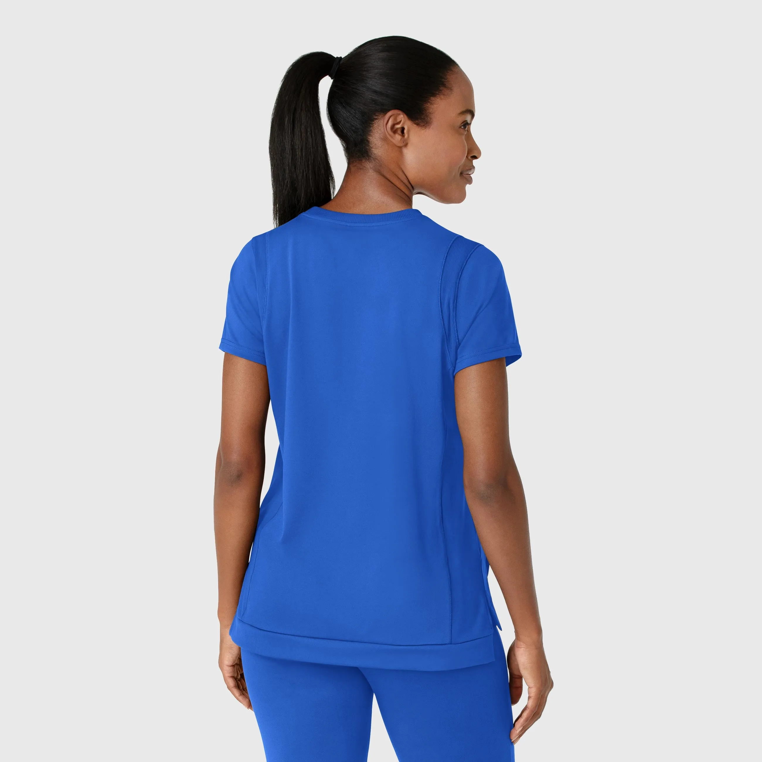 RENEW Knit Women's Flex-n-Reach Crew Neck Scrub Top - Royal