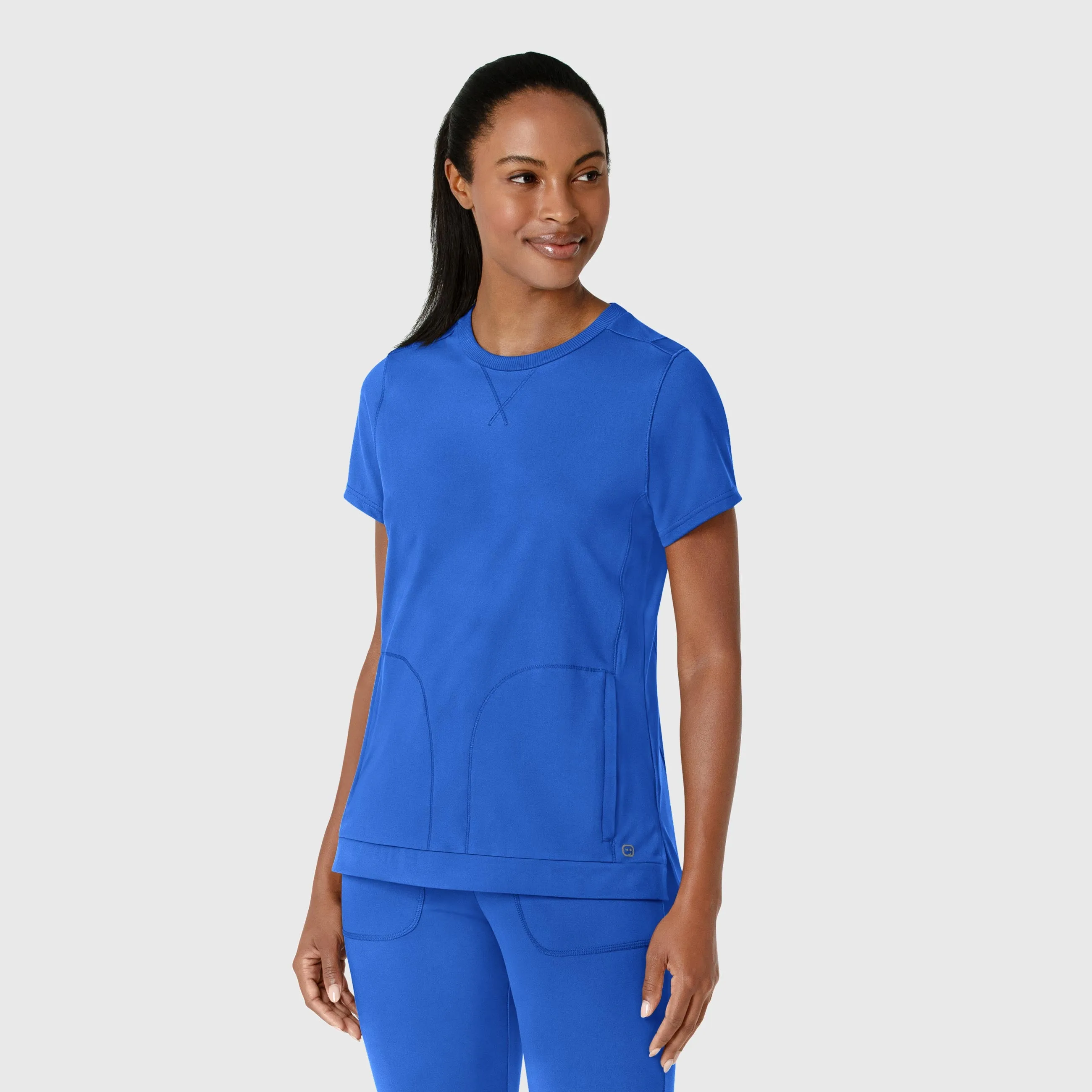 RENEW Knit Women's Flex-n-Reach Crew Neck Scrub Top - Royal